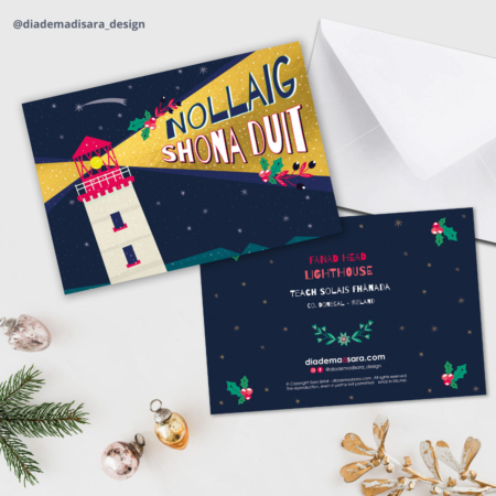 Nollaig Shona Duit Fanad Lighthouse Donegal Christmas Card
