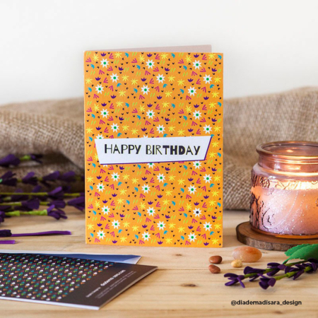Happy Birthday Card with flowers