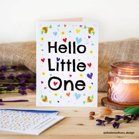 Hello little one greetings card