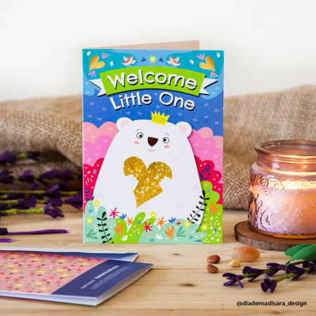 Welcome little one greetings card